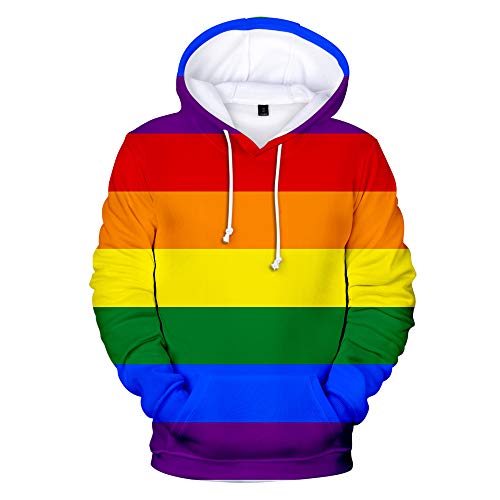 TONGS LGBT Pullover, Herbst und Winter Gay Pride Happy Rainbow Hoodie, Sport und Freizeit Pullover Jacke (C,M,Baumwolle,Polyesterfaser,Blouson,Lang,EUR) von TONGS