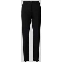 TONI Slim Fit Stoffhose mit Gürtelschlaufen Modell 'Jolie Turn Up' in Black, Größe 44K von TONI