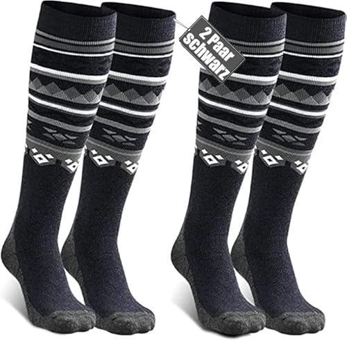 TONIFAY Skisocken Herren Damen Kinder Kniestrümpfe skistrümpfe 2 Paar Merino wolle Sportsocken Warme Wintersocken Für Mädchen Jungen Skifahren Snowboard Atmungsaktive Elastische Manschette von TONIFAY