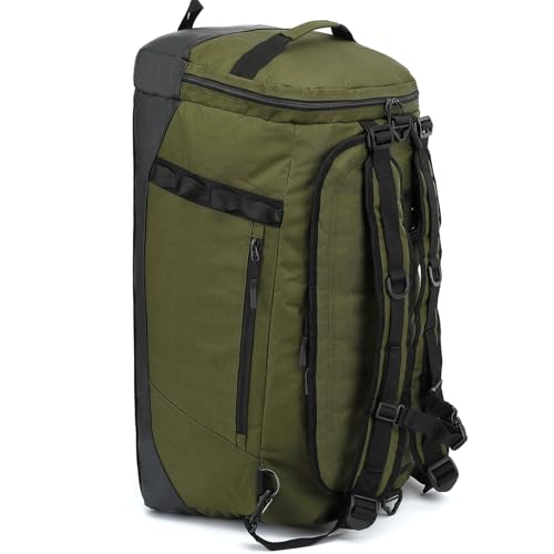 TONRUYN Reisetasche Herren Große 70L Sporttasche Rucksack mit Schuhfach Wasserdicht Gymtasche Weekender Duffel Handgepäck Damen für Reisen Sport Fitness, Armeegrün von TONRUYN