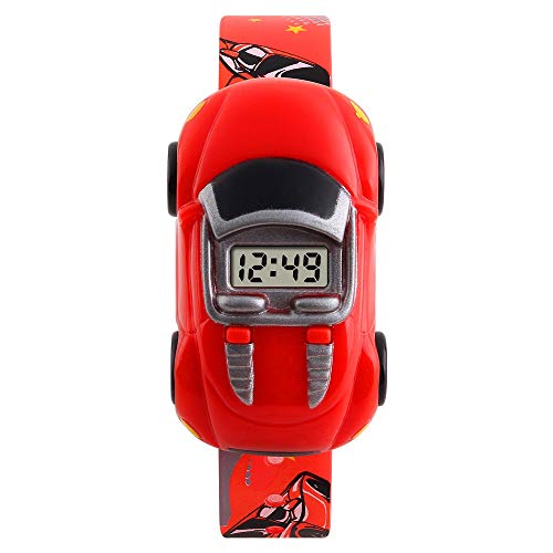 TONSHEN Kinder Digital Uhren Cartoon Aussehen LED Elektronik Outdoor Sport Junge Armbanduhr (Rot) von TONSHEN