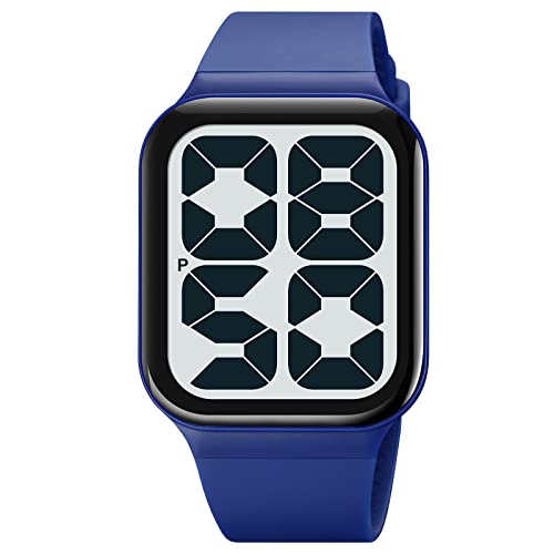 TONSHEN Sport Digital Wasserdicht Plastik Uhren LED Elektronik Outdoor Armbanduhr (Blau) von TONSHEN
