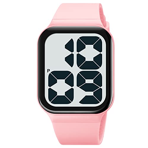 TONSHEN Sport Digital Wasserdicht Plastik Uhren LED Elektronik Outdoor Armbanduhr (Rot) von TONSHEN