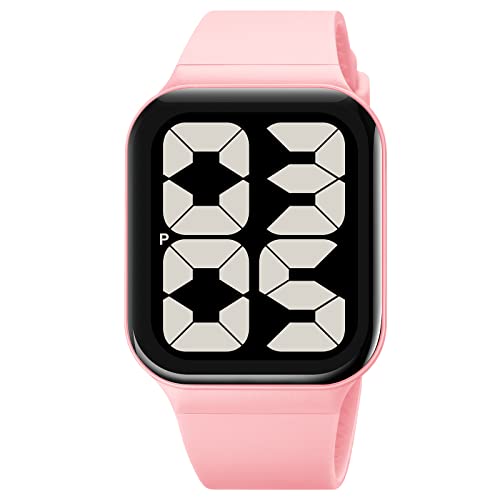 TONSHEN Sport Digital Wasserdicht Plastik Uhren LED Elektronik Outdoor Armbanduhr (Rot 2) von TONSHEN