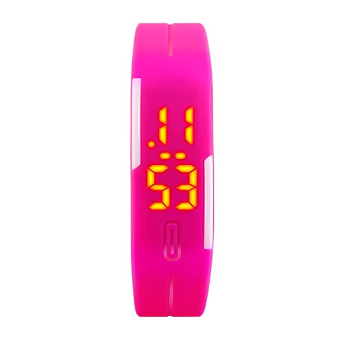 TONSHEN Unisex Minimalismus Outdoor Sport Uhren LED Elektronik Herrenuhr Damenuhr Digitaluhr Kautschuk Armbanduhr (Rosa) von TONSHEN