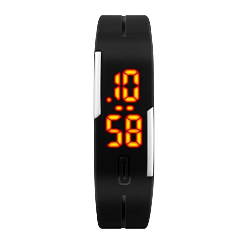 TONSHEN Unisex Minimalismus Outdoor Sport Uhren LED Elektronik Herrenuhr Damenuhr Digitaluhr Kautschuk Armbanduhr (Schwarz) von TONSHEN