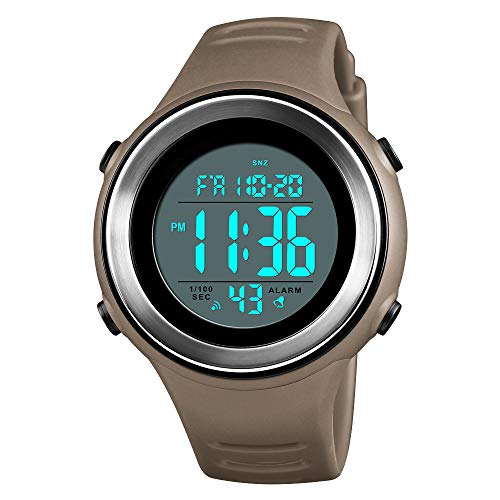 TONSHEN Unisex Sport Digital Uhren 50M Wasserdicht LED Elektronik Outdoor Taktik Militär Armbanduhr Doppelte Zeit Alarm Stoppuhr Herrenuhr Damenuhr (Gelb) von TONSHEN