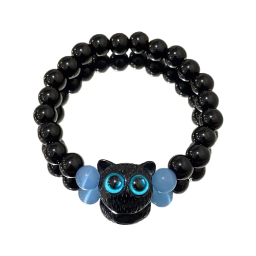 TONXX Ins Hip-Hop-Trend verstellbare Armbänder Perlen farbige Glasur schwarze Katze Armbänder Mädchen Temperament Modeschmuck von TONXX