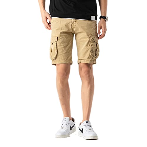 TONY BACKER Cargo-Shorts für Herren, Vintage, Baumwolle, mehrere Taschen, Sommer, kurze Cargohose, F7215, Khaki, 44W TONY BACKER Cargo-Shorts für Herren, Vintage, Baumwolle, mehrere Taschen, Sommer, kurze Cargohose, F7215, Khaki, 44W von TONY BACKER