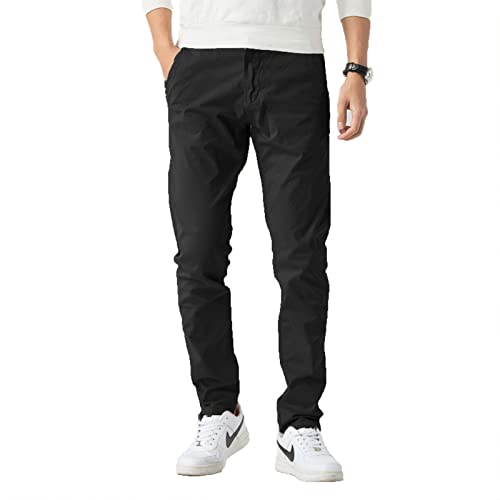 Tony Backer Lässige Stretchhose für Herren, Cargohose für Herren, leichte Baumwollhose für Herren Cargo, Schwarz , 50 W von TONY BACKER