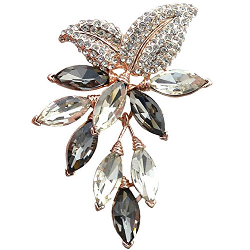 Brosche Pin Schmuck Geschenke für Frauen Große Kristallblume Große Brosche Traubennadeln und Broschen Hochzeitsschmuck Bijouterie Corsage Kleid Mantel Zubehör () von TONZN