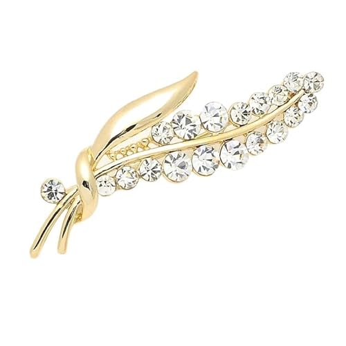 Brosche Pin Schmuck Geschenke für Frauen Temperament High-End Voller Strass Bouquet Blatt Brosche Elegante Pin Männer und Frauen Anzug Anzug Kragen Brosche Pin Ornament von TONZN