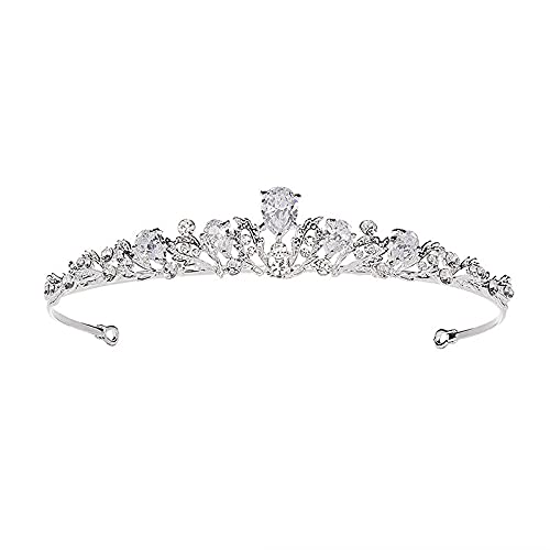 Diamant Tiara Mode Zirkon Braut Tiara Silber Kristall Hochzeit Krone Haar Zubehör Frauen Geburtstag Party Strass von TONZN