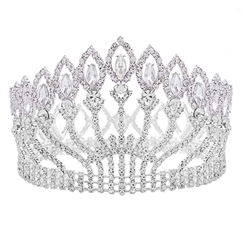 Haarschmuck Tiara Krone für Frauen Kristall Königin Hochzeit Braut Festzug Haarschmuck Barock Diadem Kopfschmuck Frauen Braut Kopfschmuck von TONZN