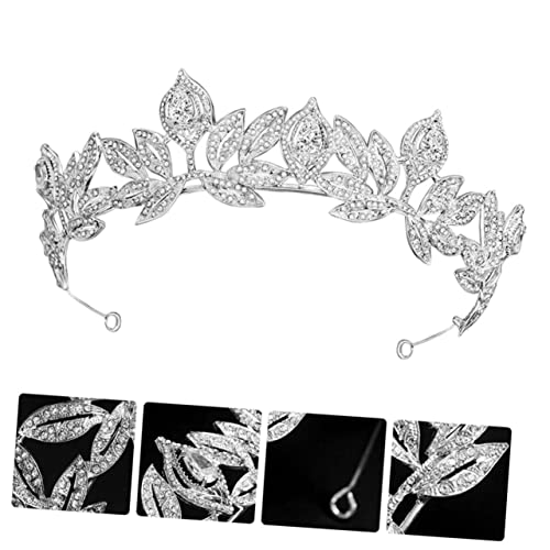 Krone aus Blättern, Hochzeits-Tiara, Strass-Kopfschmuck, Braut-Kopfschmuck für die Hochzeit, Strass-Stirnband, Hochzeits-Kopfschmuck von TONZN