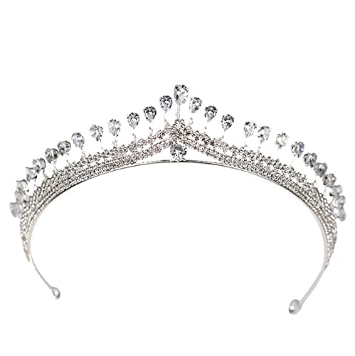 Kronen für Frauen, Königin-Mädchen-Frauen-Braut-Kopfschmuck, silberfarbene Kronen, Strass-Kristall-Diadem, Tiaras, Schmuck, Hochzeit, Haarschmuck von TONZN