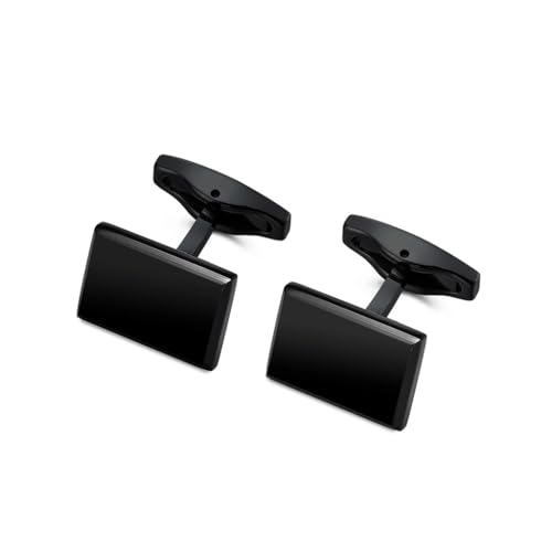 TONZN Manschettenknöpfe für Herrenanzüge mit quadratischer Abschrägung, französisches Business-Manschettenknopf-Set (Silber, Hellgrau) von TONZN