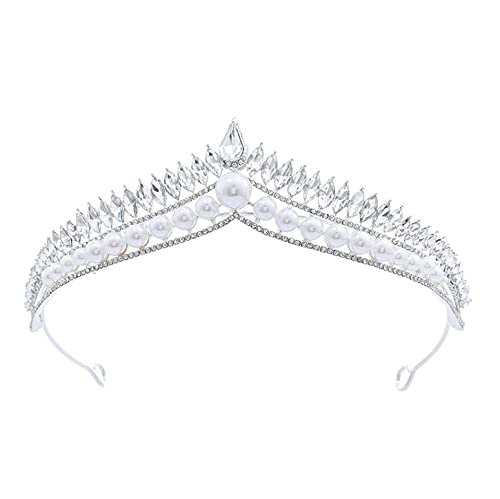 Tiara, Vintage-Kristallperlen-Tiara, Krone, Hochzeit, Haarschmuck, Brautparty, Geburtstag, Tiara von TONZN