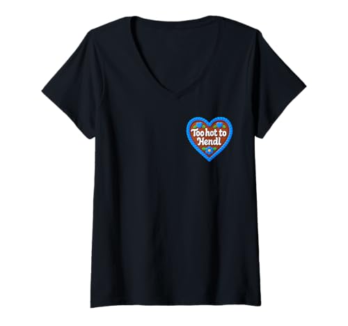 Damen Too HOT to HENDL X Lover Trend Love Statement Oktoberfest T-Shirt mit V-Ausschnitt Damen Too HOT to HENDL X Lover Trend Love Statement Oktoberfest T-Shirt mit V-Ausschnitt von TOO HOT TO HENDL X Neue Wiesn Tracht Lebkuchenherz