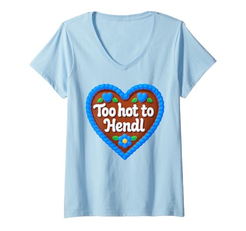 Damen Too HOT to HENDL X Lover Trend Love Statement Oktoberfest T-Shirt mit V-Ausschnitt Damen Too HOT to HENDL X Lover Trend Love Statement Oktoberfest T-Shirt mit V-Ausschnitt von TOO HOT TO HENDL X Neue Wiesn Tracht Lebkuchenherz