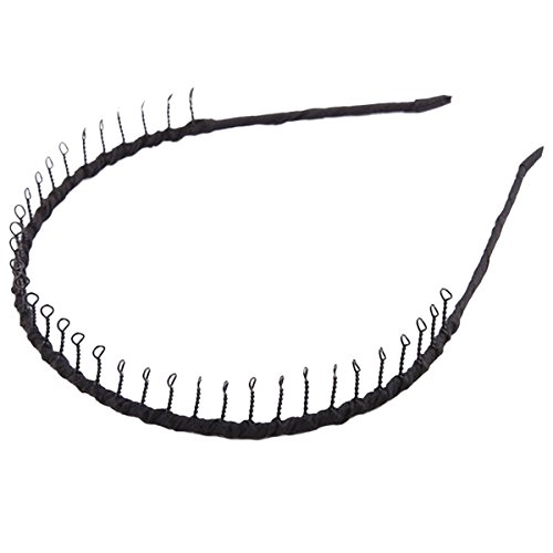 Sport-Haarband für Herren und Damen, Metall, gezahnt, Schwarz von TOOGOO（R）