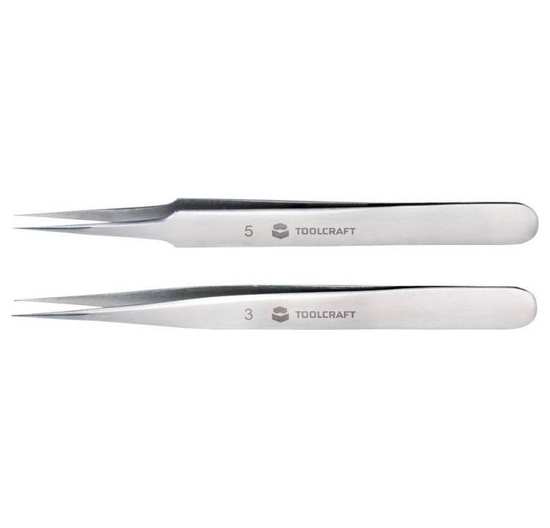 TOOLCRAFT Pinzette Edelstahl Pinzetten Set 120mm 2er Set von TOOLCRAFT