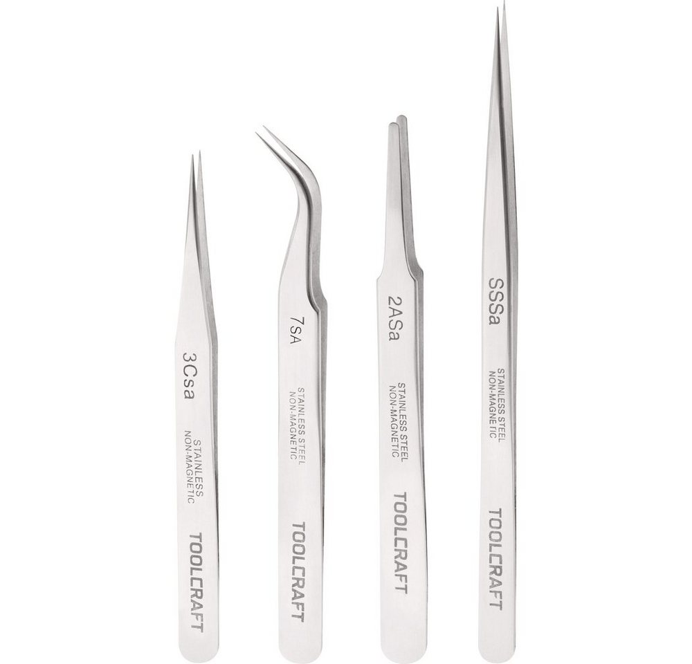 TOOLCRAFT Pinzette TOOLCRAFT 816747 Pinzetten-Set 4teilig SS SA, 2a SA, 7 SA, 3c SA Flac TOOLCRAFT Pinzette TOOLCRAFT 816747 Pinzetten-Set 4teilig SS SA, 2a SA, 7 SA, 3c SA Flac von TOOLCRAFT