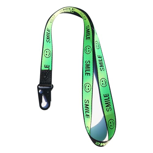 TOOLIN Halsriemen Schlüsselbund für Frauen und Männer,Lanyard für Schlüssel,ID Card Holde,Brieftaschen und Ausweishalter (Lächeln-Grasgrün) von TOOLIN