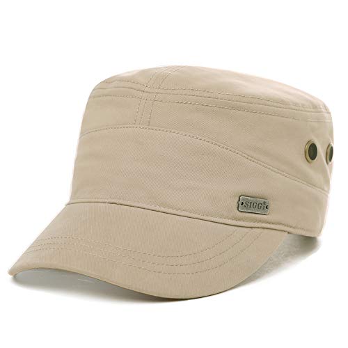 TOP-EX Herren Army Military Cap - Sommer Basecap Mütze, Schildmütze, Cuba-Stil, verstellbar Wanderhut, Faltbarer Sonnenhut Ideal für Outdoor-Aktivitäten Beige XL von TOP-EX