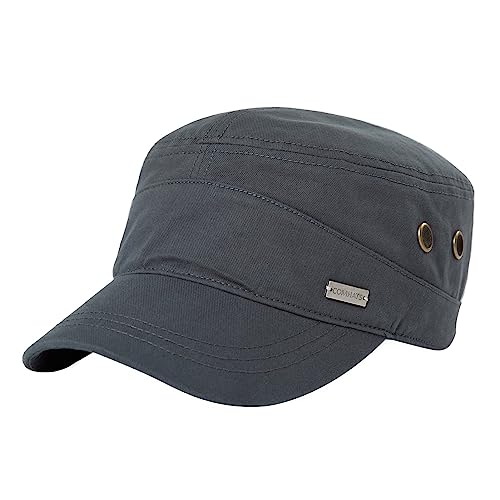 TOP-EX Herren Army Military Cap - Sommer Basecap Mütze, Schildmütze, Cuba-Stil, verstellbar Wanderhut, Faltbarer Sonnenhut Ideal für Outdoor-Aktivitäten Grau XL von TOP-EX