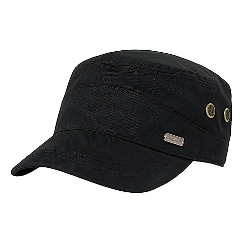 TOP-EX Herren Army Military Cap - Sommer Basecap Mütze, Schildmütze, Cuba-Stil, verstellbar Wanderhut, Faltbarer Sonnenhut Ideal für Outdoor-Aktivitäten schwarz XXL von TOP-EX