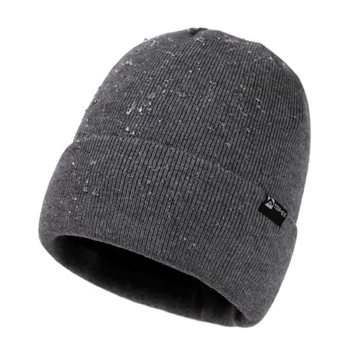 TOP-EX Herren Mütze Muetze Damen Winter Beanie Hat Wasserdicht Winddicht Warm Fleece Mit Für Outdoor Ski Regenhut Kopf Merino Wolle Thinsulate Haube M L Grau von TOP-EX