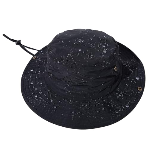 TOP-EX Herren Sonnenschutzkappe wasserdicht UPF 50+ Breitkrempige Safari Boonie für Outdoor Angeln, Wandern & Jagen Große Größen für Breiten Kopf Schwarz Groß X-Large von TOP-EX