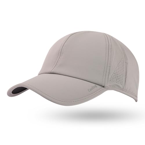 TOP-EX L/XL/XXL Atmungsaktivem Baseball Cap Herren Damen UV-Schutz Sommer Kappe Sonnenhut Basecap Running Cap Sports Golf Cap mit Sonnenbrillenhalter Faltbar Grau XL von TOP-EX