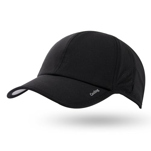 TOP-EX L/XL/XXL Atmungsaktivem Baseball Cap Herren Damen UV-Schutz Sommer Kappe Sonnenhut Basecap Running Cap Sports Golf Cap mit Sonnenbrillenhalter Faltbar Schwarz XL von TOP-EX