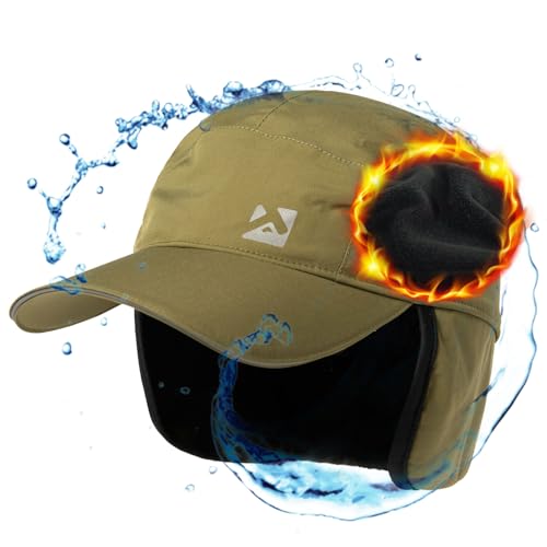 TOP-EX Übergroße L/XL Herren Damen Grüne wasserdichte Winter-Baseballkappe mit Fleece-Ohrklappen Fallensteller-Hut für kaltes Wetter große Köpfe Groß von TOP-EX