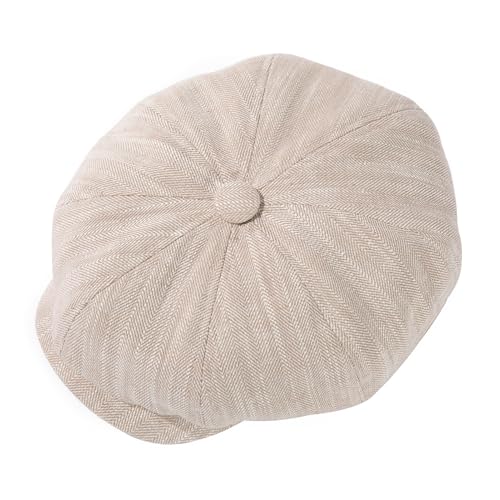 TOP-EX Schiebermütze Beige Hahnentritt Herren Leicht Atmungsaktiv Sommer Flatcap Aus Leinenmix M/L TOP-EX Schiebermütze Beige Hahnentritt Herren Leicht Atmungsaktiv Sommer Flatcap Aus Leinenmix M/L von TOP-EX