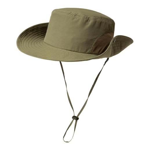 TOP-EX Sommer Sonnenhüte Golf Bucket für Männer mit Großem Kopf Breiter Rand Boonie Safari Wasserdicht Strand UPF50+ Angeln Wandern Armeegrün Groß X-Groß L XL von TOP-EX