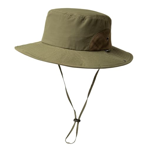 TOP-EX Sommer Sonnenhüte Golf Bucket für Männer mit Großem Kopf Breiter Rand Boonie Safari Wasserdicht Strand UPF50+ Angeln Wandern Armeegrün X-Groß XX-Groß XL XXL von TOP-EX