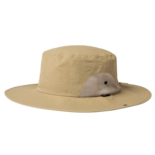 TOP-EX Sommer Sonnenhüte Golf Bucket für Männer mit Großem Kopf Breiter Rand Boonie Safari Wasserdicht Strand UPF50+ Angeln Wandern Beige Groß X-Groß L XL von TOP-EX