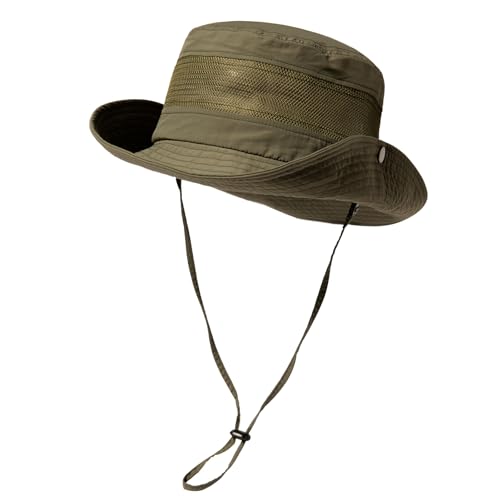 TOP-EX Sonnenhut für Damen und Herren UPF 50 Breitkrempe, wasserdicht, atmungsaktiv und verstellbar für Sommer, Angeln,Wandern,Safari Leichter und klein verpackbarer Bucket Hut Grün L/XL von TOP-EX