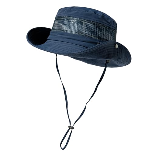 TOP-EX Sonnenhut für Damen und Herren UPF 50 Breitkrempe, wasserdicht, atmungsaktiv und verstellbar für Sommer, Angeln,Wandern,Safari Leichter und klein verpackbarer Bucket Hut Navy L/XL von TOP-EX