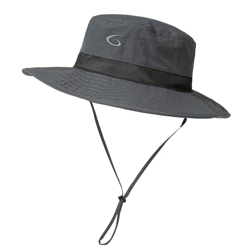 TOP-EX Sonnenhut mit breiter Krempe, Unisex, LSF 50, wasserdicht, verstellbar, atmungsaktiv, für Outdoor-Abenteuer, Wandern, Angeln, Safari, leicht verstaubar DunkelGrau L/XL von TOP-EX