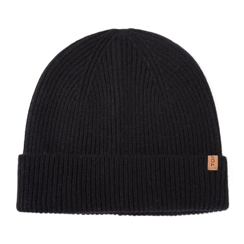 TOP-EX Übergroße XL XXL Merinowoll Kaschmir Mischung Beanie Mütze für große extra große Köpfe Männer Frauen Wintermütze gestrickte Schädelmütze kaltes Wetter Jagd Ski Fischer Schwarz von TOP-EX