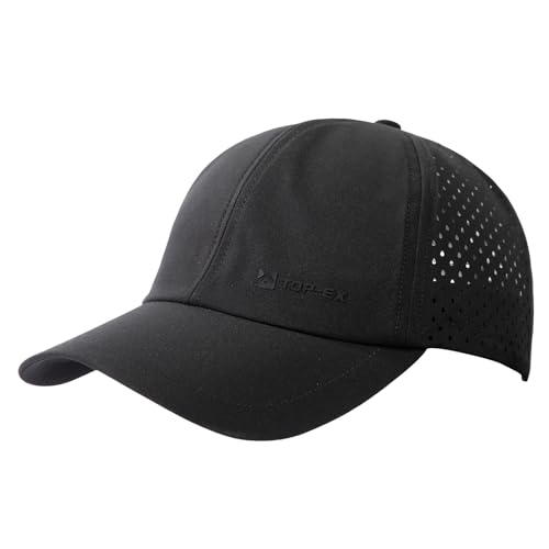 TOP-EX XL/XXL Atmungsaktivem Baseball Cap Herren UV-Schutz Sommer Kappe Sonnenhut Basecap Running Cap Sports Golf Cap 95556-Schwarz M/L von TOP-EX