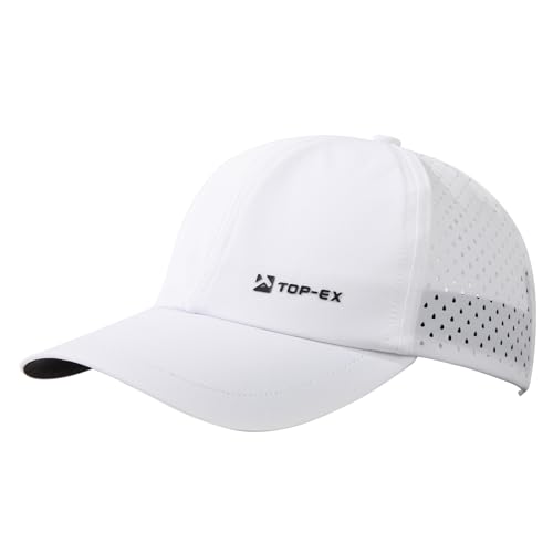 TOP-EX XL/XXL Atmungsaktivem Baseball Cap Herren UV-Schutz Sommer Kappe Sonnenhut Basecap Running Cap Sports Golf Cap 95556-Weiß L/XL von TOP-EX