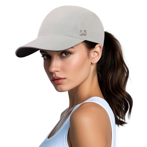 TOP-EX XL/XXL Pferdeschwanz Baseballkappe Damen Sommer Atmungsaktiv Kuehl Baseball Caps Uv-Schutz Leicht Jogger Sonnenhut Trekking Laufen Laufmütze Grau Mittel von TOP-EX