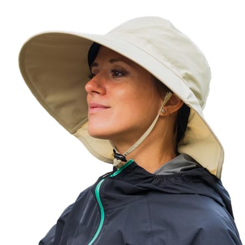 TOP-EX XL/XXL X-Large Sun Hats Women UPF 50+ Cotton Summer Hats Ladies Wide Brim Sunhats with Neck Protection Outdoor Gardening Hats Packable Adjustable Beige XL 60CM von TOP-EX