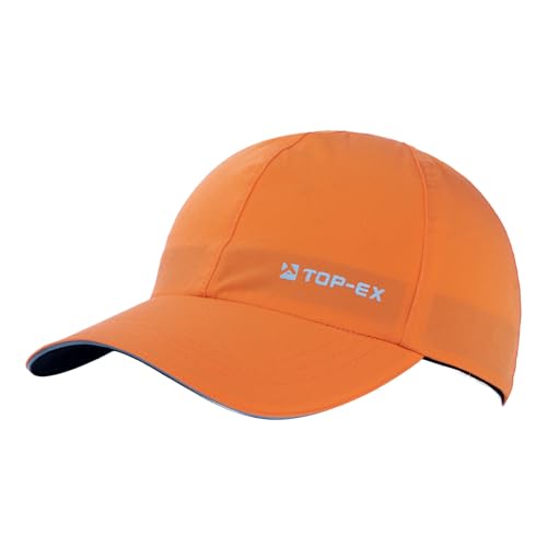 TOP-EX wasserdichte Baseball Cap Herren Running Cap Sommer Kappe Sonnenhut Basecap Großer Kopf Sports Golf Cap 65 Tennis Laufkappe UV-Schutz M/L Orange von TOP-EX