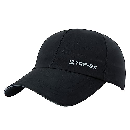 TOPEX wasserdichte Baseball Cap Herren XXL Running Cap Sommer Kappe Sonnenhut Basecap Großer Kopf Sports Golf Cap Tennis Laufkappe UV-Schutz XXL Schwarz von TOP-EX